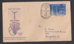 INDIA, 1961,  FDC,  All India Radio, Transmitting Aerials, Science, Physics, Waves, Bangalore  Cancellation - Covers & Documents