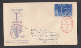 INDIA, 1961,  ADDRESSED FDC,  All India Radio, Transmitting Aerials, Science, Physics, Waves, Calcutta  Cancellation - Covers & Documents