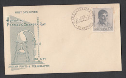 INDIA, 1961,   FDC,  Prafulla Chandra Ray, Chemist & Reformer, Mercurous Nitrite. Chemistry, Bangalore Cancellation - Covers & Documents