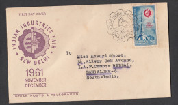 INDIA, 1961,  ADDRESSED  FDC,  Indian Industries Fair New Delhi,  Calcutta  Cancellation - Covers & Documents