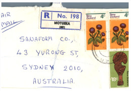 (895) New Zealand To Australia Registered Cover - 1972 - Lettres & Documents