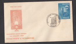 INDIA, 1962, FDC, Gauhati Oil Refinery, Energy, Rhino Animal, Rhinoceros, Bombay Cancellation - Covers & Documents