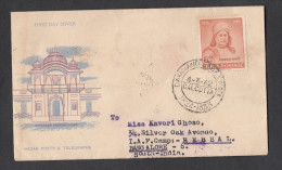 INDIA, 1962,  ADDRESSED  FDC,  Swami Dayanand Saraswati, Arya Samaj Founder, Calcutta  Cancellation - Covers & Documents