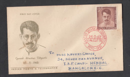 INDIA, 1962,  ADDRESSED FDC,  Ganesh Shankar Vidyarthi, Journalist,  Unique Red Calcutta  Cancellation - Covers & Documents