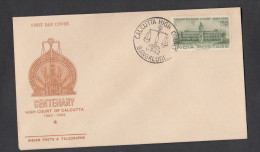 INDIA, 1962,  FDC,  Centenary Of  High Court, Calcutta, Court, Balance Scale, Bangalore   Cancellation - Covers & Documents