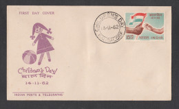 INDIA, 1962, FDC,  Childrens Day, Flag,  Bangalore   Cancellation - Covers & Documents