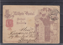 Portugal - Entier Postal De 1898 - Oblitération Porto - Expédié Vers La Grande Bretagne - Liverpool - Briefe U. Dokumente