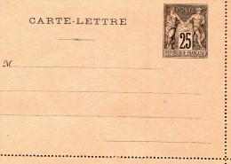 Entier Postal CARTE LETTRE 25 Cts SAGE L1 Piquage A Neuve Gomme Origine - Letter Cards
