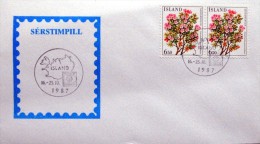 Iceland 1987 Blumen MiNr.619     Special Cancel Cover  ( Lot 3052 ) - Lettres & Documents