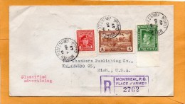 Canada & Newfoundland Stamps 1949 Registered Cover Mailed To USA - 1908-1947