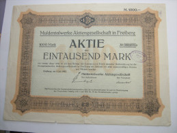 1923, FREIBERG In Sachsen , Alte Aktie - Freiberg (Sachsen)