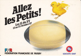 CPM RUGBY FFC ALLEZ LES PETITS BALLON POUSSINS 1987  LES 15 DU XV - Rugby