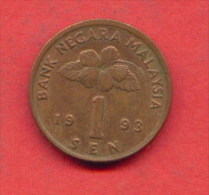 F3730 / - 1 Sen - 1993 -  Malaysia  Malaisie  - Coins Munzen Monnaies Monete - Malesia