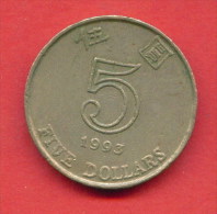 F3760 / - 5 Dollars  - 1993  -  Hong Kong  , Hongkong     - Coins Munzen Monnaies Monete - Hongkong