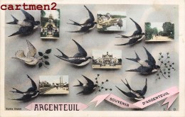 Delcampe - SOUVENIR D'ARGENTEUIL MULTIVUES GARE QUAI HOTEL DE VILLE... HIRONDELLES  95 - Argenteuil