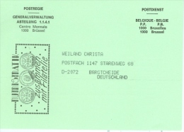 Belgien Brüssel 1990 P.P. Postdienst Generalverwaltung Numismatik+ Philatelie ECU-Münzen Rückseite: SST Mit Wappen Thuin - Other & Unclassified