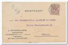 Briefkaart J. Beekwilder Den Bos Meubeltransport. 11-8-1923 - Cartas & Documentos