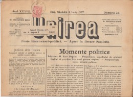 UNIREA NEWSPAPER, CHURCH- POLITIC NEWSPAPER, KING FERDINAND STAMP, 1927, ROMANIA - Other & Unclassified