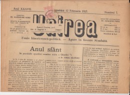 UNIREA NEWSPAPER, CHURCH- POLITIC NEWSPAPER, KING FERDINAND STAMP, 1927, ROMANIA - Otros & Sin Clasificación