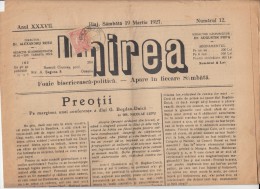 UNIREA NEWSPAPER, CHURCH- POLITIC NEWSPAPER, KING FERDINAND STAMP, 1927, ROMANIA - Otros & Sin Clasificación