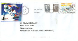 Delcampe - FRANCE. Vancouver 2010. Sur Lettre Adressée En Andorre, Avec Timbre à Date Arrivée Andorre Au Recto Enveloppe. - Ski
