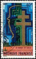 POLYNESIE FRANCAISE DE GAULLE 5T ANNIVERSARY OF DEATH  40 FR STAMP ISSUED 1972(?) SG? USED READ DESCRIPTION !! - Gebraucht