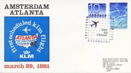 Eerste KLM Lijnvlucht Amsterdam - Atlanta (29 Maart 1981) - Lettres & Documents