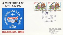 Eerste KLM Lijnvlucht Amsterdam - Atlanta (29 Maart 1981) - Briefe U. Dokumente