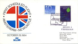 Eerste KLM Lijnvlucht Amsterdam - Newcastle (29 Oktober 1984) - Storia Postale