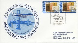 Eerste KLM Lijnvlucht Amsterdam - San Francisco (31 Maart 1993) - Storia Postale