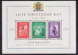 ICELAND 1938   ‘LEIFR EIRICSSONS DAY’ - Blocks & Sheetlets