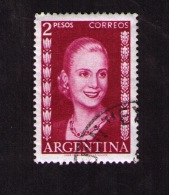 Timbre Oblitéré Argentine, Eva Peron (1919-1952), 2 Pesos, 1952 - Gebraucht