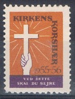 Sello Kirkens Korshaer 1955. Coro De La Iglesia, Label ** - Abarten Und Kuriositäten