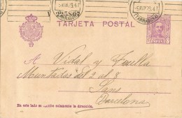 8034. Entero Postal VALLS (tarragona) 1929, Variedad Impresion - 1850-1931