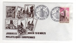 JOURNEES PHILATELIQUES EUROPEENNES ROUEN 17-18/11/73 - Temporary Postmarks