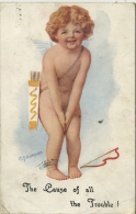 C T HOWARD - CUPID - THE CAUSE OF ALL THE TROUBLE - Humorous Cards