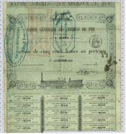Caisse Générale Des Chemins De Fer Mires Et Cie, 1853 - Bahnwesen & Tramways