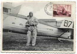 BELGIQUE CARTE MAXIMUM LEOPOLD III AVIATEUR EMISE PAR LE COMITE NATIONAL DE PROPAGANDE AERONAUTIQUE - 1934-1951