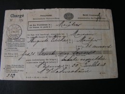 == CH  Charge Karte Einzugmandat Bienne  - Moutier 1883 - Cartas & Documentos