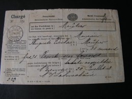 == CH  Charge Karte Einzugmandat Bienne  - Moutier 1883 - Lettres & Documents