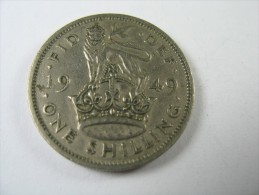 UK GREAT BRITAIN  ENGLAND 1 ONE SHILLING 1949 COIN .  LOT 15 NUM 17 . - I. 1 Shilling