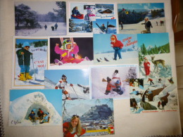 LOT DE 12 CARTES ENFANTS....NEIGE...MONTAGNE ET SKI..... - Sammlungen, Lose & Serien