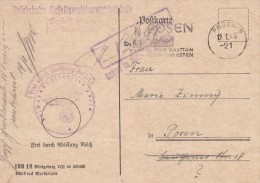 GREMAN OCCUPATION  1944  POSTCARD SENT FROM POZNAN - Other & Unclassified