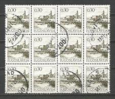 Yugoslavia 1976. Krk Definitive Used Block Of 12 Stamps - Gebraucht