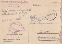 GERMAN OCCUPATION 1943  POSTCARD SENT FROM POZNAN - Other & Unclassified