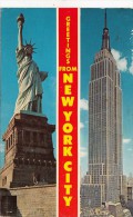 P4263 Statue Of Liberty Empire State Buildi New York City   USA Front/back Image - Statue De La Liberté