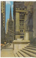 P4254 Trinity Church Looking Down Wall Street  New York  USA Front/back Image - Chiese