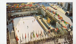 P4114 Rockefeller Plaza Skating Rink New York City Front/back Image - Lugares Y Plazas