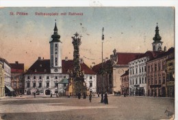 P3552 St Polten Rathausplatz Mit Rathaus Austria  Front/back Image - St. Pölten