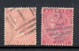 BERMUDA, Postmark 1 And 2 Between Bars On Q Victoria Stamp - Bermuda